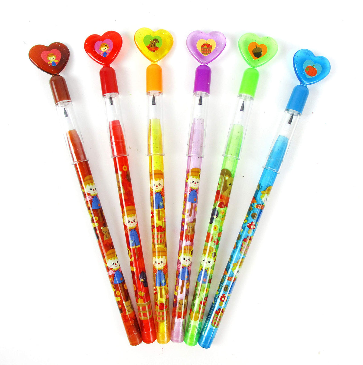 TINYMILLS 24 Pcs Fall Harvest Autumn Thanksgiving Multi Point Pencils Party Favors Goodie Bag Stuffers Carnival Prize Classroom Rewards