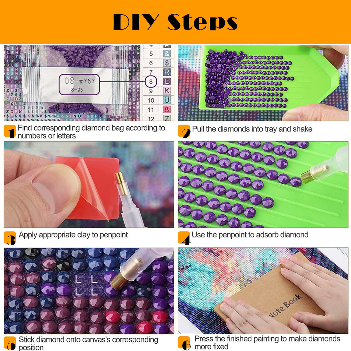 Youtheart Painting with Diamonds Villains Diamond Art, 5D Full Drill Cross Stitch Embroidery Kits (12 Packs)