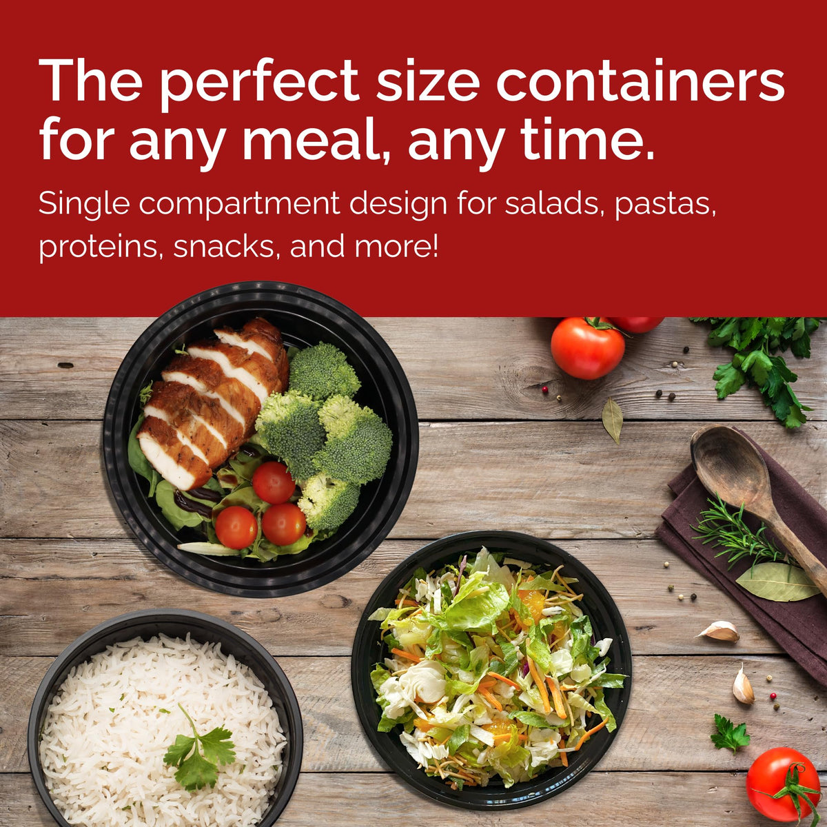 Reli. Meal Prep Container Bowls, 16 oz (25 Pack) Meal Prep Containers Reusable | Plastic Take Out Food Boxes, Microwavable Bowls with Lids | Disposable for Takeout, To Go, Leftover