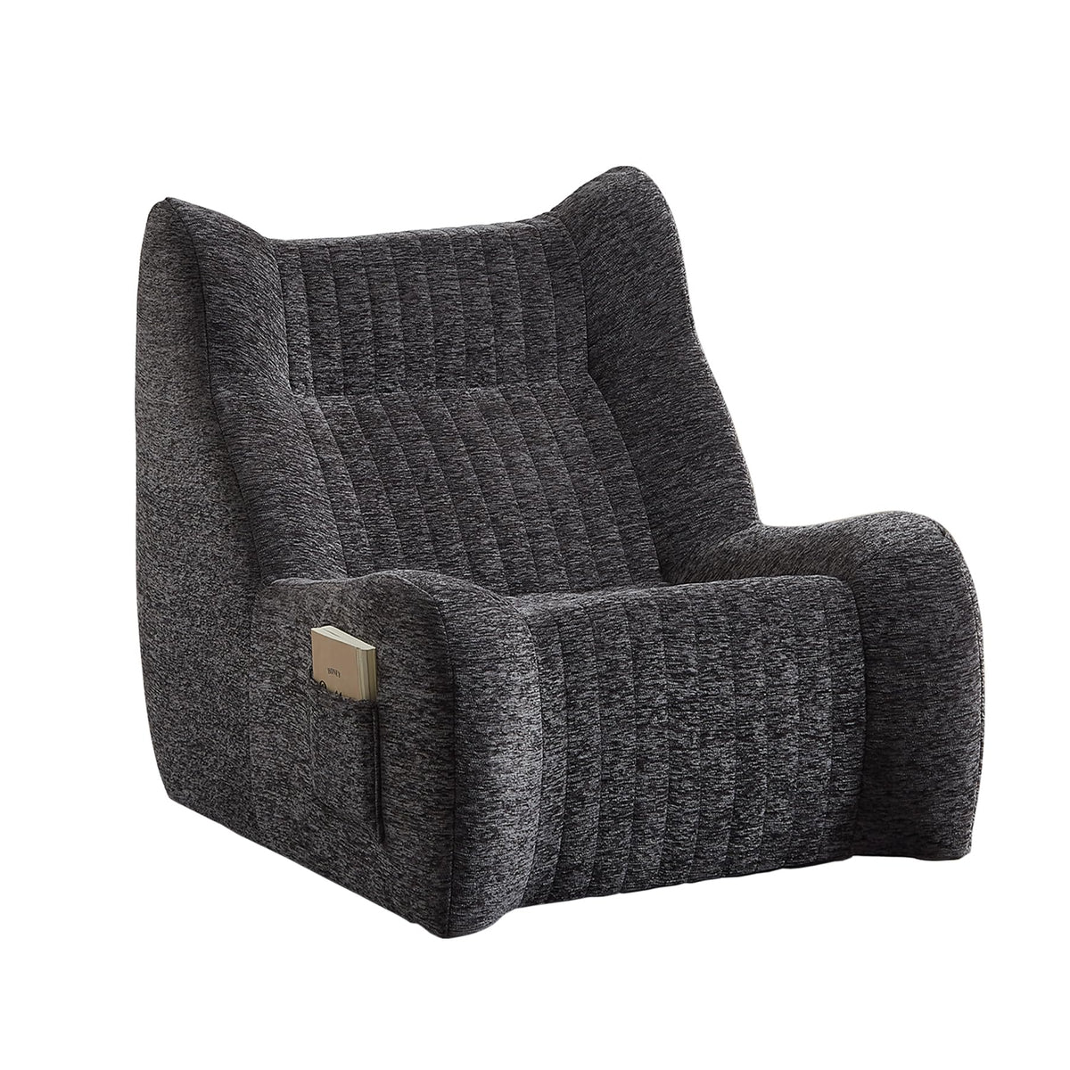 Oversized Bean Bag Chair with Armrests for Adults,Chenille Lounger Filled High Resilience Foam,Lazy Floor Sofa Seat, Reading Gaming Accent Furniture Living Room Bedroom Office Dorm Apartment (Grey)