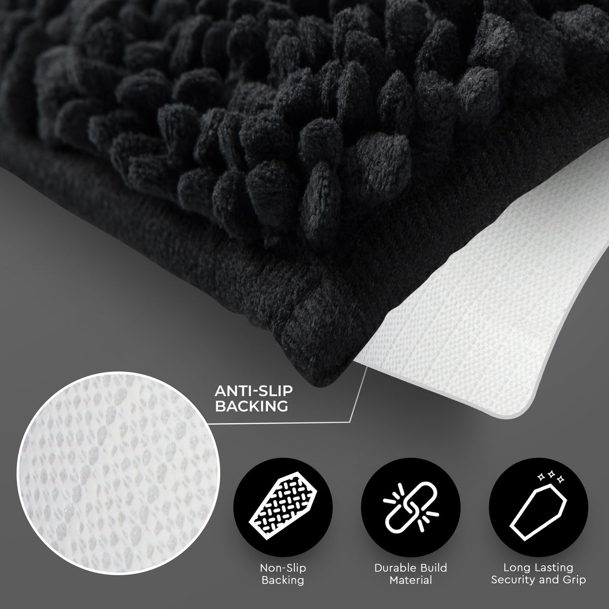 Gothic Curiosities Chenille Coffin Bath Mat - 32x20 Inch Coffin Rug, Soft, Thick, Water Absorbent, Machine Washable with Non-Slip PVC Backing - Spooktacular Gothic Bathroom Mat