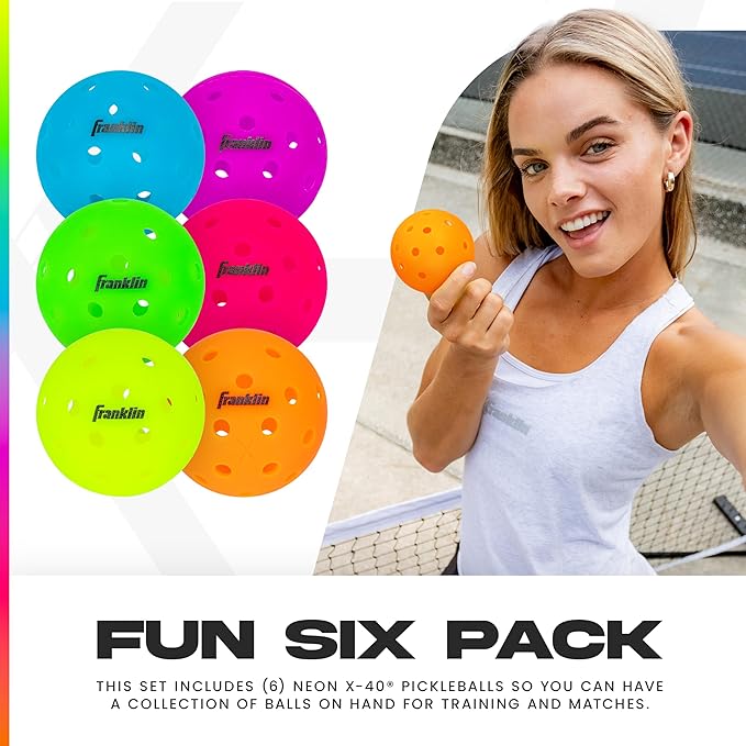Franklin Sports X-40 Outdoor Pickleballs - Official Ball of USA Pickleball, APP Tour + US Open - Regulation Size