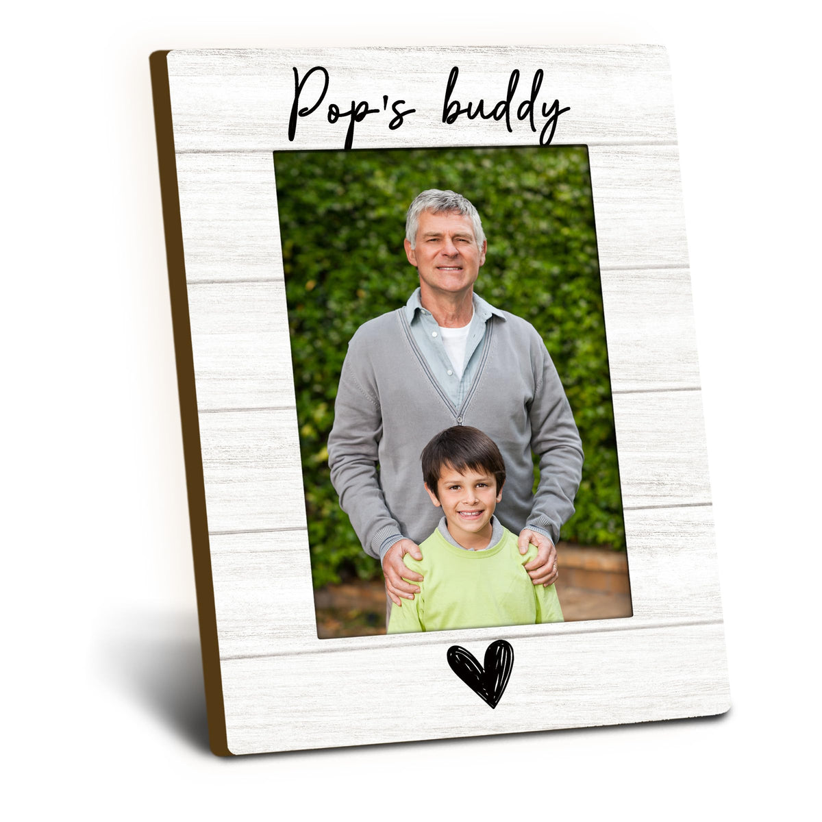 Foyoulame Pop And Me Picture Frame 4x6, Pop's Buddy Gifts Wooden Picture Frame, Pop Grandpa Christmas Birthday Gifts for Fathers Day From Grandkids Decorative Photo Frames for Table Desk Decor