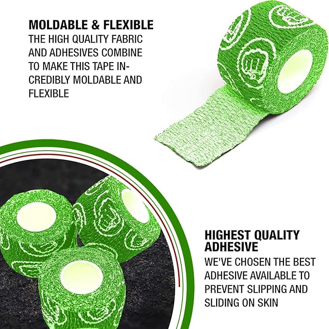 WOD Nation Flexible Hook-Grip Athletic Tape – Easy-Tear, Sweat-Proof Thumb & Finger Strips for Weightlifting