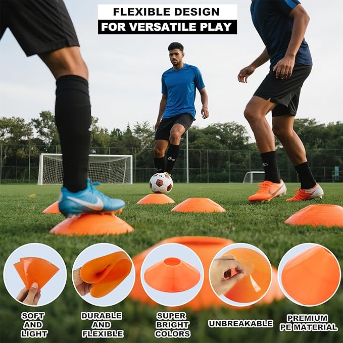 Speed Agility Ladder Soccer Training Equipment Set, 20ft Agility Ladder, 12 Soccer Cones, Running Parachute, Soccer Kick Trainer, 5 Resistance Bands, Football Soccer Training Equipment for Kids Adults