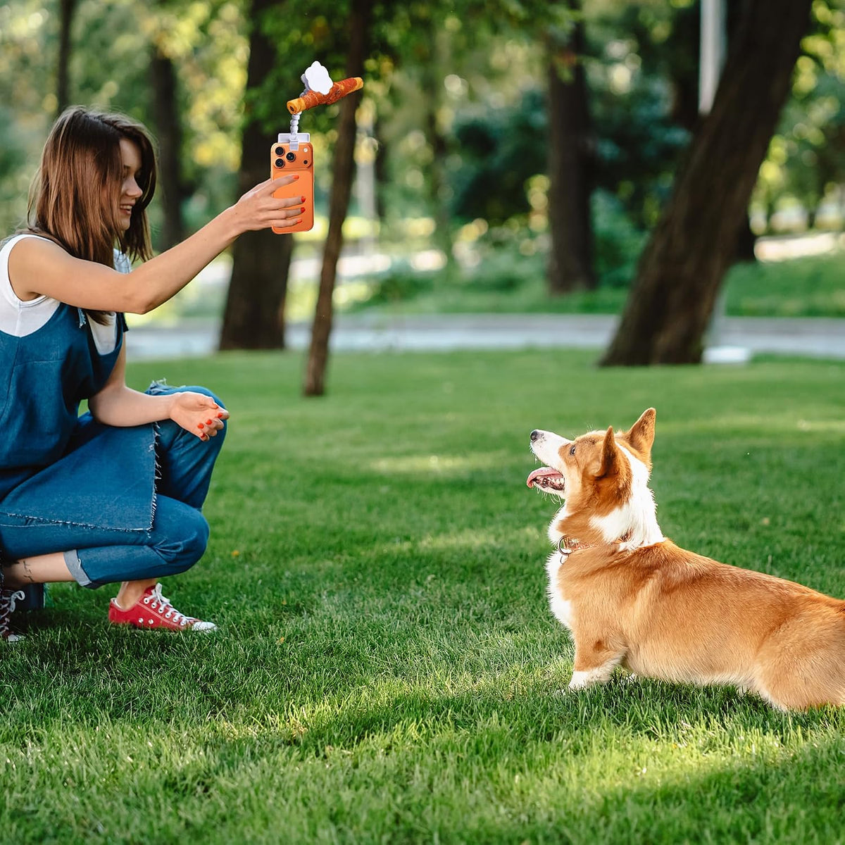 BAIRUYAO 360Rotation Pet Selfie ToolDog Treat Clip Cat Selfie Treat Holder,Dog Looking Lens Camera ToolUniversal Selfie