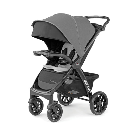 Chicco Bravo LE ClearTex Full-Size Stroller for Babies and Toddlers, UPF-Rated Canopy, GREENGUARD Gold Certified, Lightweight, One-Hand Compact Fold, Pewter/Grey