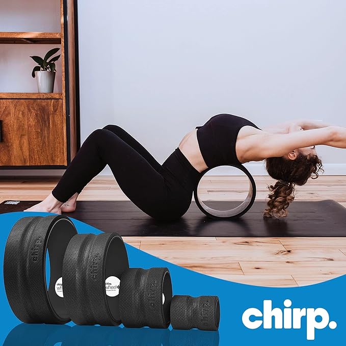 Chirp Wheel Foam Roller ??Targeted Back & Neck Relief, Lumbar Spine Stretcher, Spinal Decompression Back Stretcher, Massage Roller with Density Foam for Physical Therapy, Supports 500lbs, 4-Pack Black