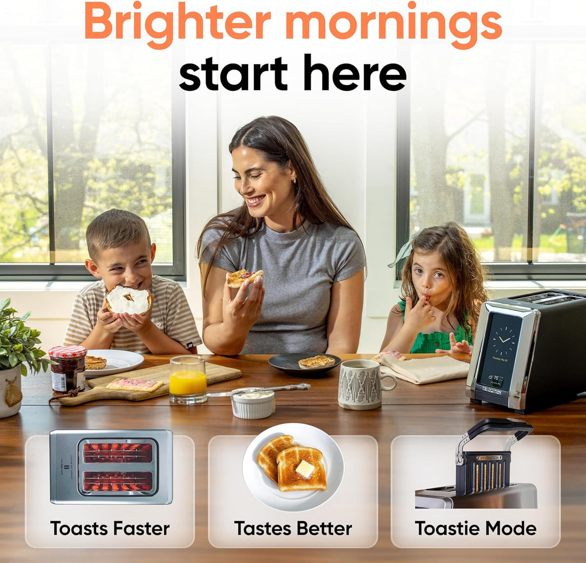 Revolution R180 Connect Touchscreen Smart Toaster - 6 Bread Types, 7 Browning Levels & Toastie Press | Stainless Steel, 2-Slice