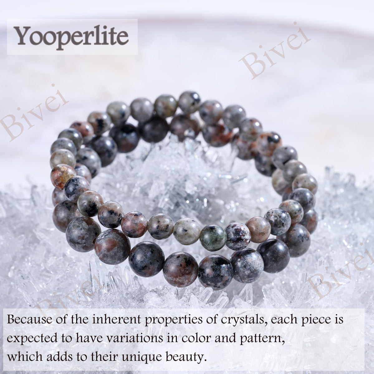 Bivei Yooperlite -Cosmic Ignition-6mm Beaded Bracelets for Women Handmade Semi Precious Natural Stone Stretch Elastic Jewelry for Women Yoga Protection Gifts
