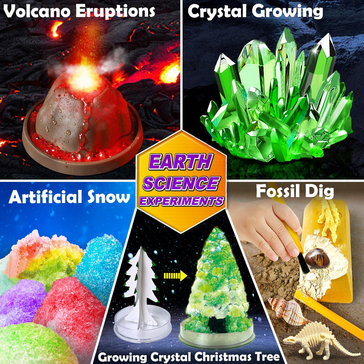 UNGLINGA 150 Experiments Science Kits for Kids, S.T.E.M Educational Project Toys for Boys Girls Birthday Gifts Ideas, Volcano, Chemistry Lab Tools Scientist Set