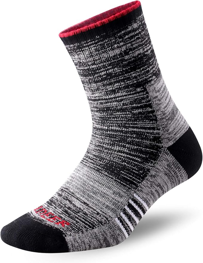 FEIDEER Men's Walking Hiking Socks, Wicking Cushion Quarter Crew Socks for Mens Outdoor Sports, 3/4/5 Pair, 6-15 Size