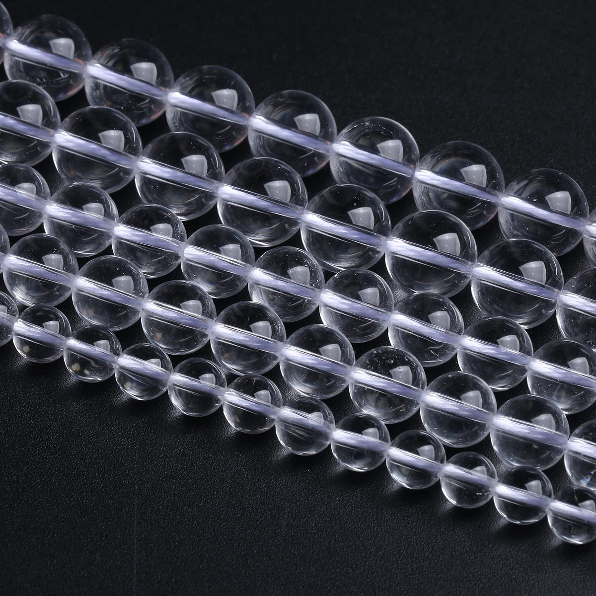 8MM 45PCS Natural Clear White Crystal Quartz Gemstone 3A Grade Round Loose Beads for Jewelry Making DIY Bracelet 1 Strand 15''