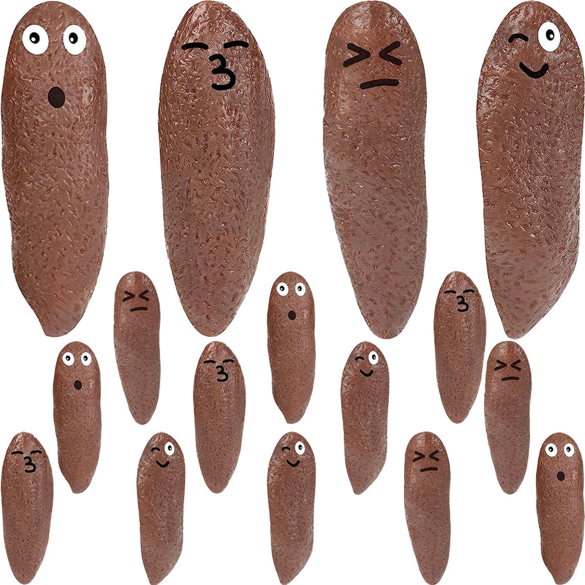 Poop Slingshot 12pcs Fake Poop Toys for Kids Stocking Stuffers, Funny Gag Gifts Bulk Party Favors Game Prizes, Sticky Poo Emotion Fidget Toys for Kids Age 3-5-7 4-8-12 Year Old Boys Girls Teens Adults