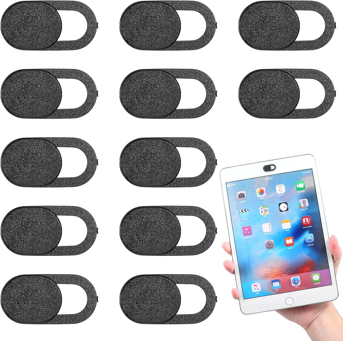 JIYIN 12Pack Slider(12PCS) Webcam Cover, Ultra Thin Laptop/Cell Phone/Tablet Camera Privacy Cover Slide Great