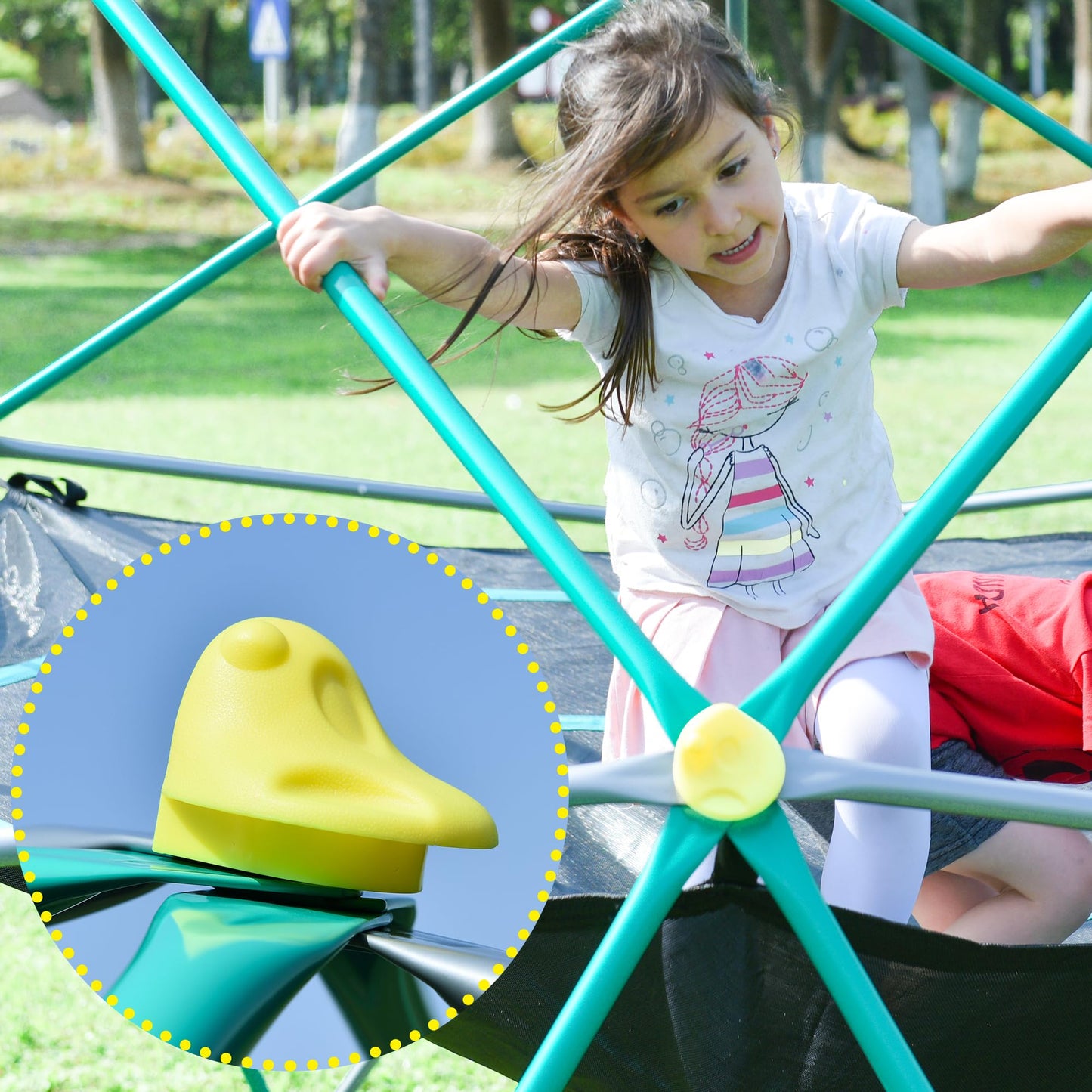 Merax 13FT Climbing Dome with Hammock, Outdoor Geometric Dome Climber Play Center for Kids 3-10 Supporting 1000 lbs, Easy Assembly Jungle Gym