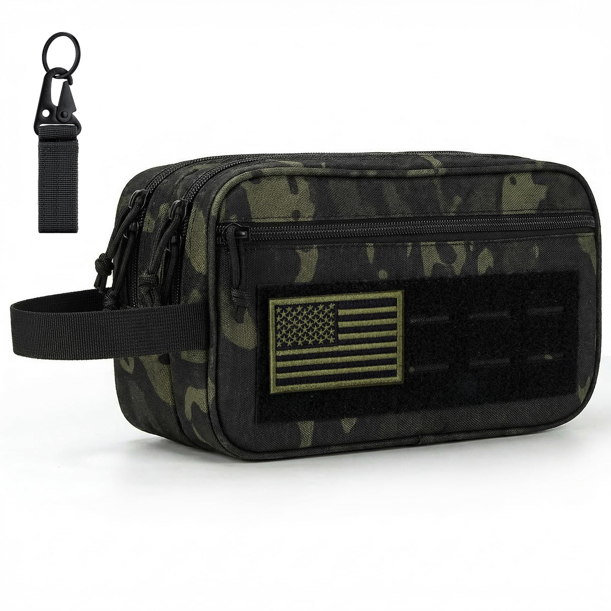 IronSeals Tactical Toiletry Bag Men Hygiene Bag Travel shower Bag EDC Utility Molle Tool Pouch Mens Shaving Kit Bag