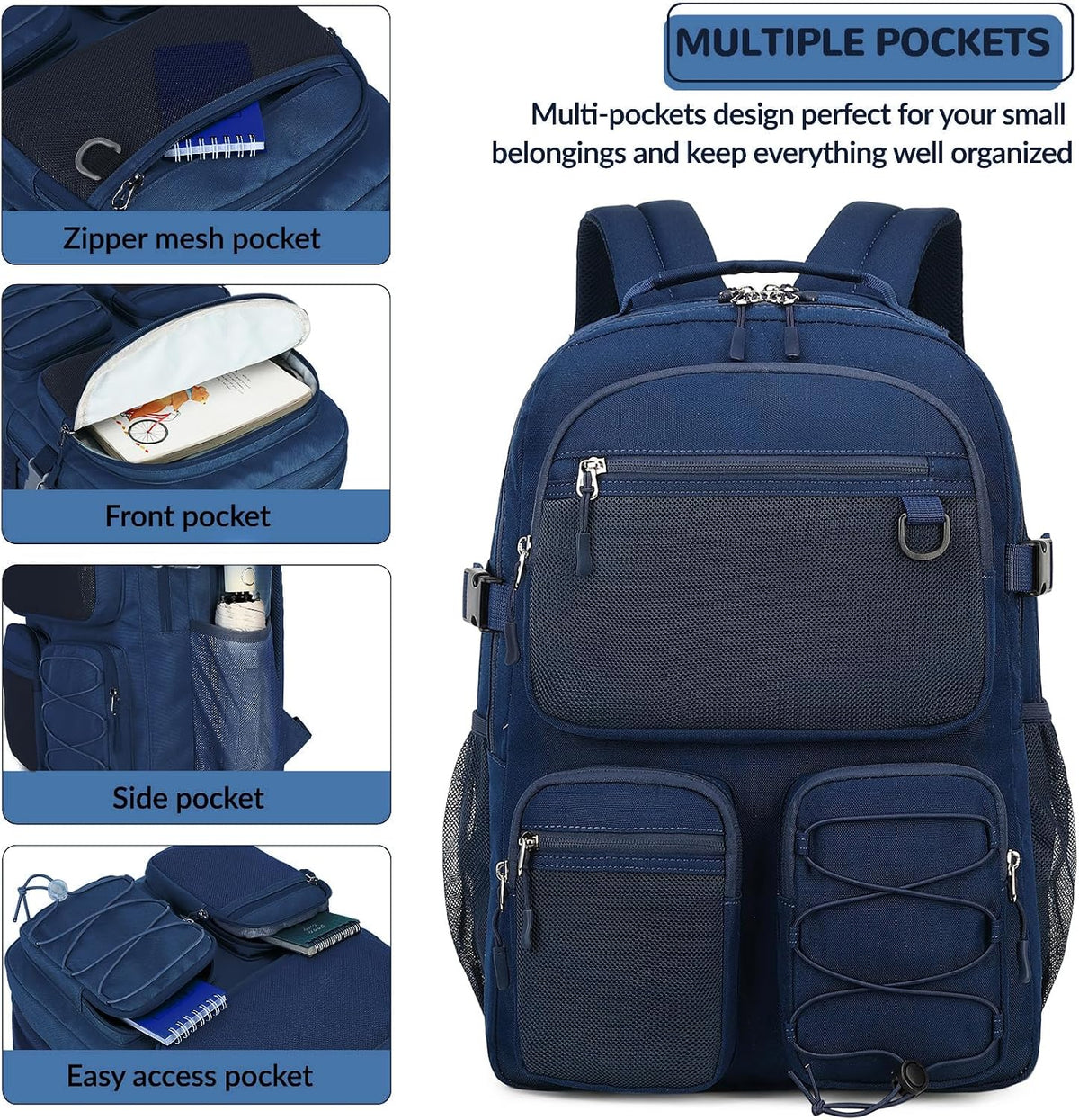 Daypack 15.6 inch Backpack Lohol Water Resistant with Mulitiple Pockets for School Travel Outdoor College, Laptop