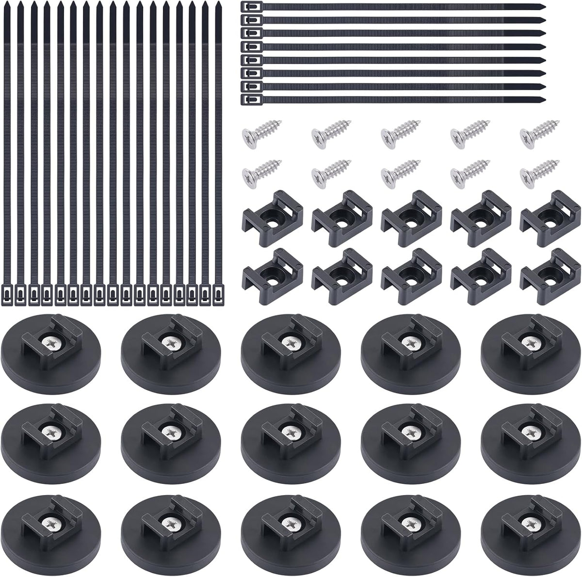 15 50 20 Organization(43mm 85 Magnetic Cable Zip Tie Mounts, Pcs Heavy Duty Magnet Wire Holder Automotive Multipurpose