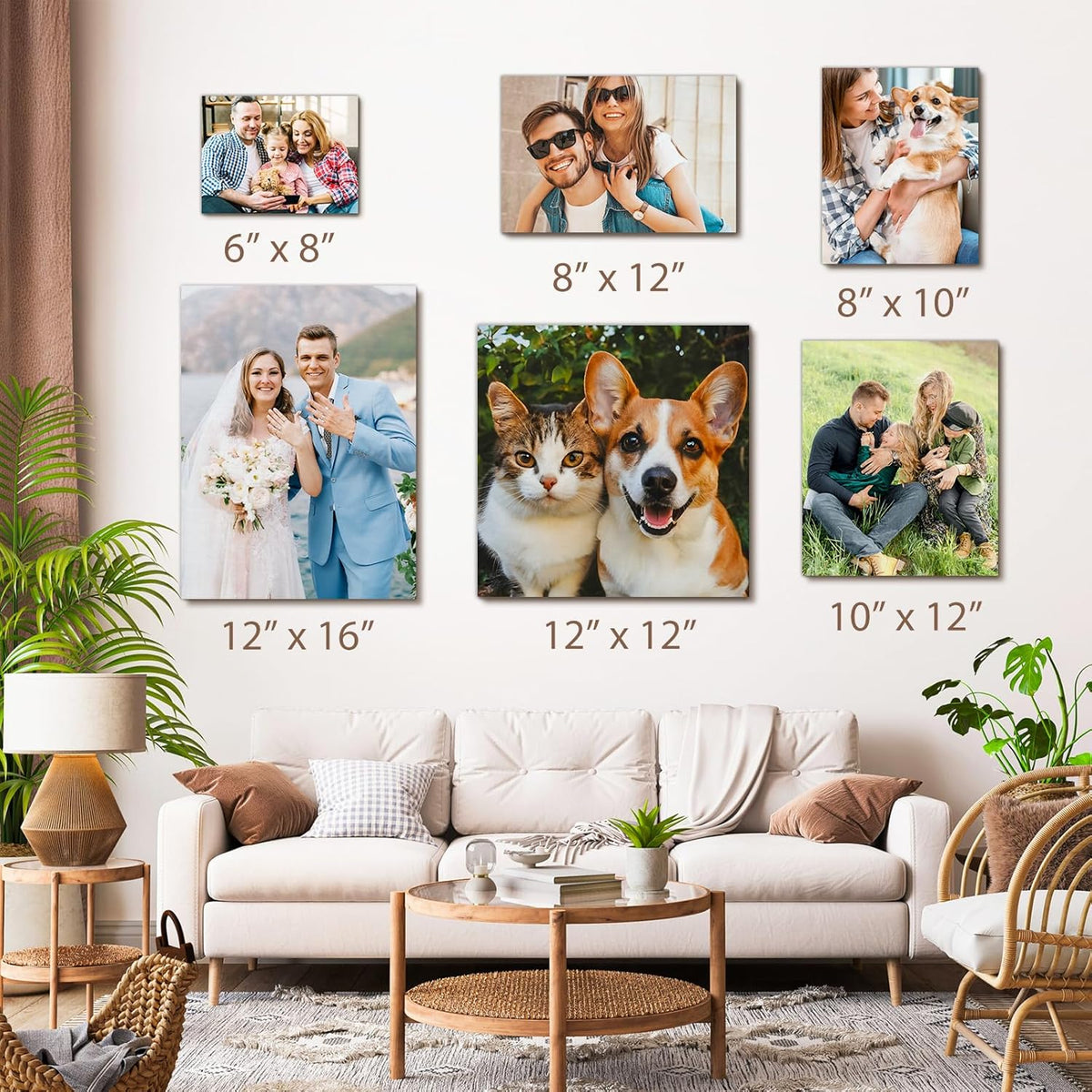 Xrlsg Custom Canvas Prints - Personalized Wood Framed Wall Art for Home Decor | 8" W x 10" H - Portrait
