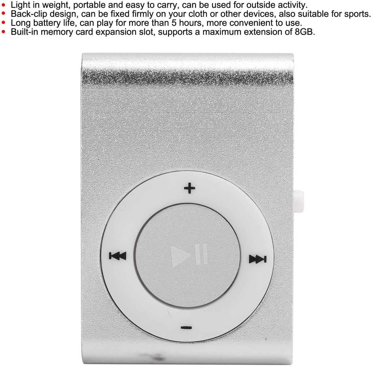 SUNGOOYUE MP3 Set, 2pcs MP3 Music Player Portable Aluminum Alloy Digital Music Media Player Mini Back Clip Player