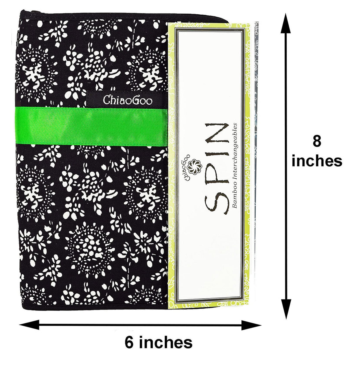 ChiaoGoo Spin Bamboo 5-Inch Small 2500-S Interchangeable Circular Knitting Needle Set, Sizes US 2, 3, 4, 5, 6, 7, 8 with 3 Cords, Connectors, Stitch Markers with Project Bag