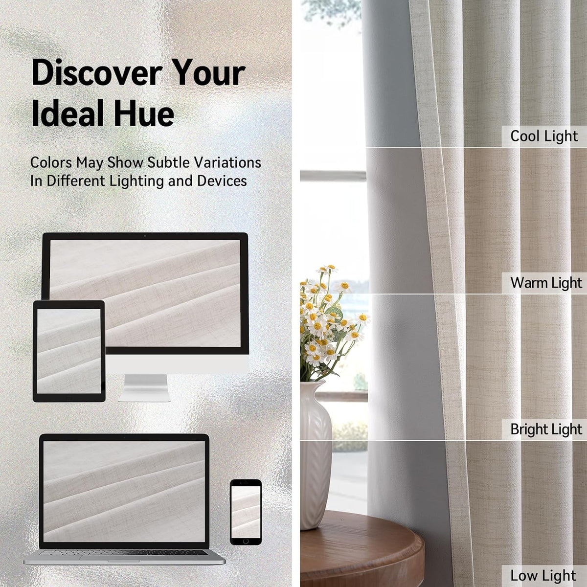 Skiennix 100% Blackout Sliding Door Curtains - Extra Wide Grommet Drapes, 50”W x 63”L, Beige