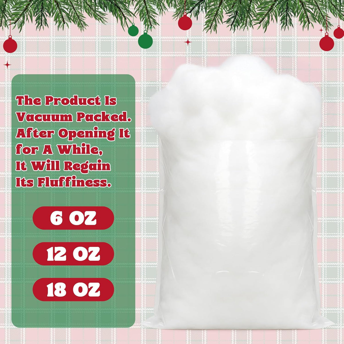 QZYL 12 OZ Artificial Snow - Fluffy Faux Snow for Christmas Decor | Ideal for Indoor Home & Craft Projects