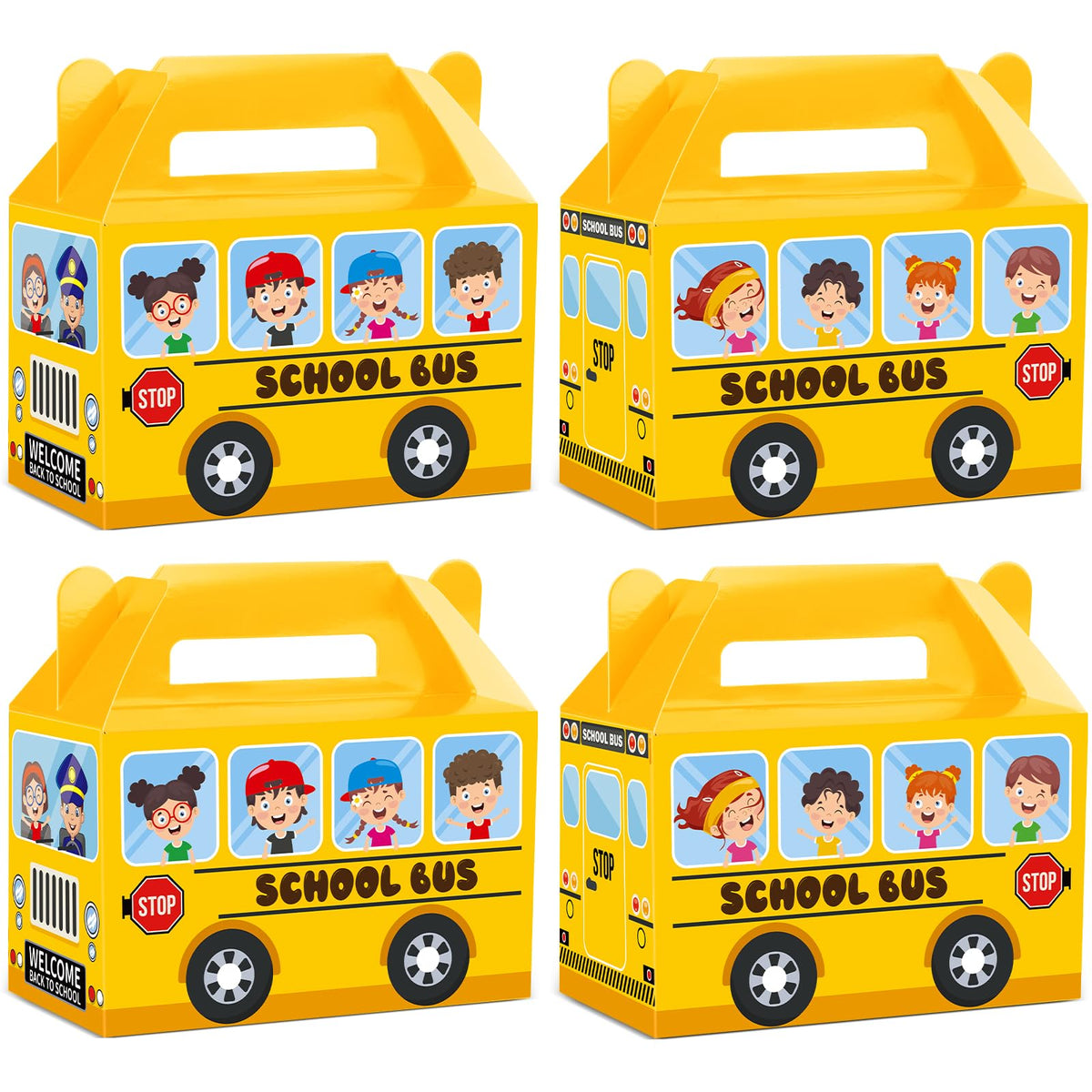 ojustbeok 24Pcs School Bus Party Treat Boxes School Bus Gift Box Party favor Yellow School Bus Goodie Gift Boxes for Kids Classroom Decorations Welcome Back to School Birthday Baby Shower Supplies