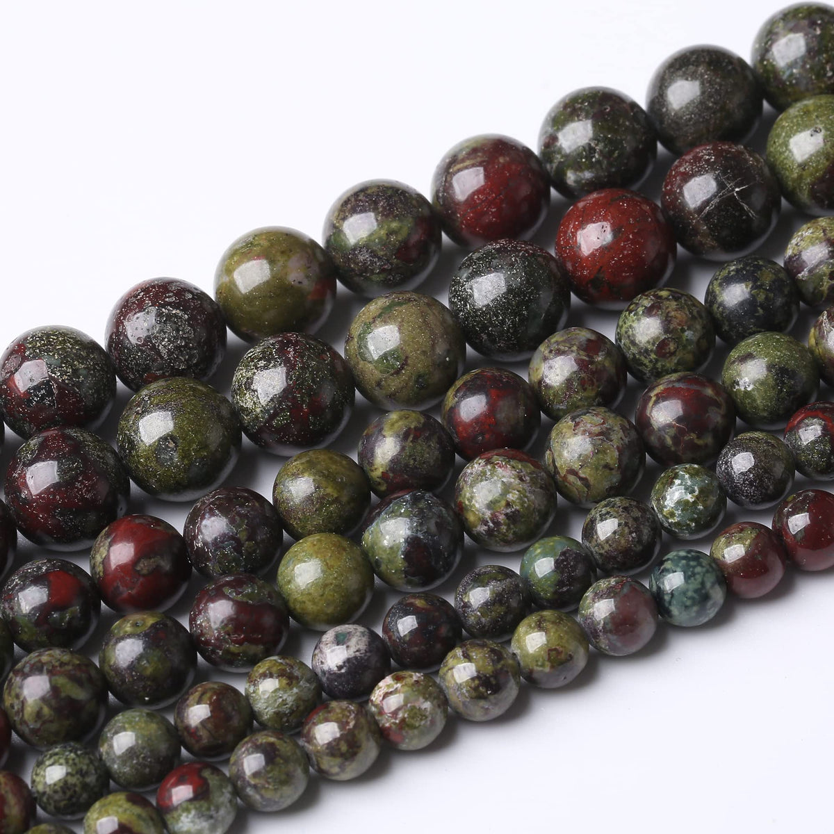 8MM Dragon Blood Stone Round Loose Beads Natural Gem Beads Crystal Energy Stone Beads for Jewelry Making DIY Bracelet Necklace