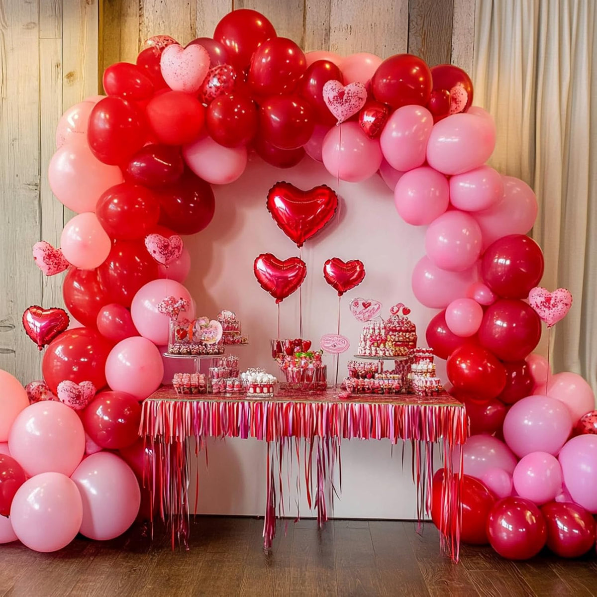 RUBFAC Red Balloons Set - 135 Pieces in Various Sizes for Garland & Arch | Perfect for Christmas & Birthday Decorations