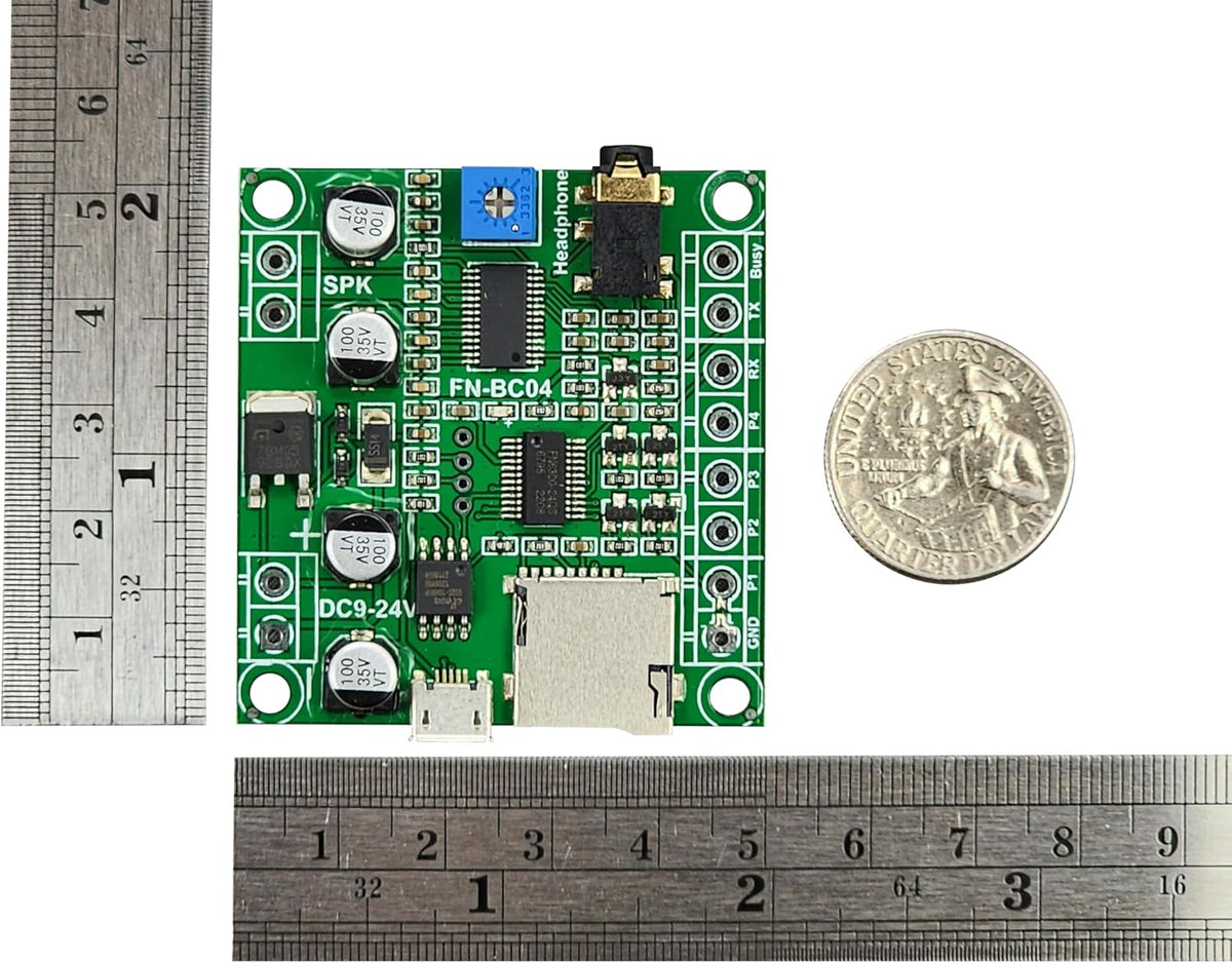 Electronics123.com, Inc. 4 MP3 15W Buttons Triggered Player Board with Amplifier and Solder Pads