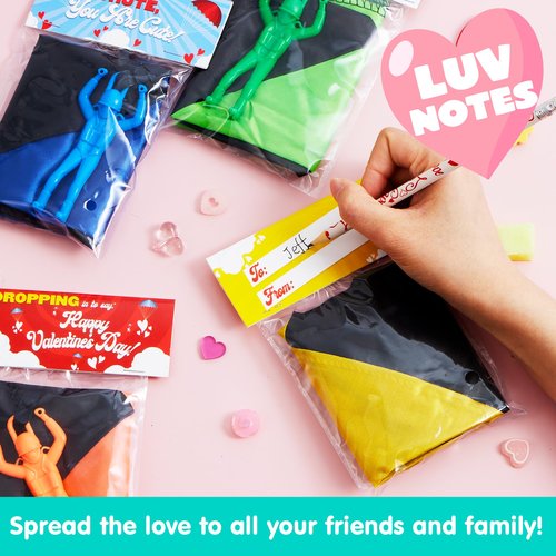 JOYIN 28 Pack Valentine's Day Parachute Toy with Cards, Army Soldiers Guys, No Battery Throwing Hand Toy for Kids Party Favor, Valentine’s Greeting Cards for Boys Girls