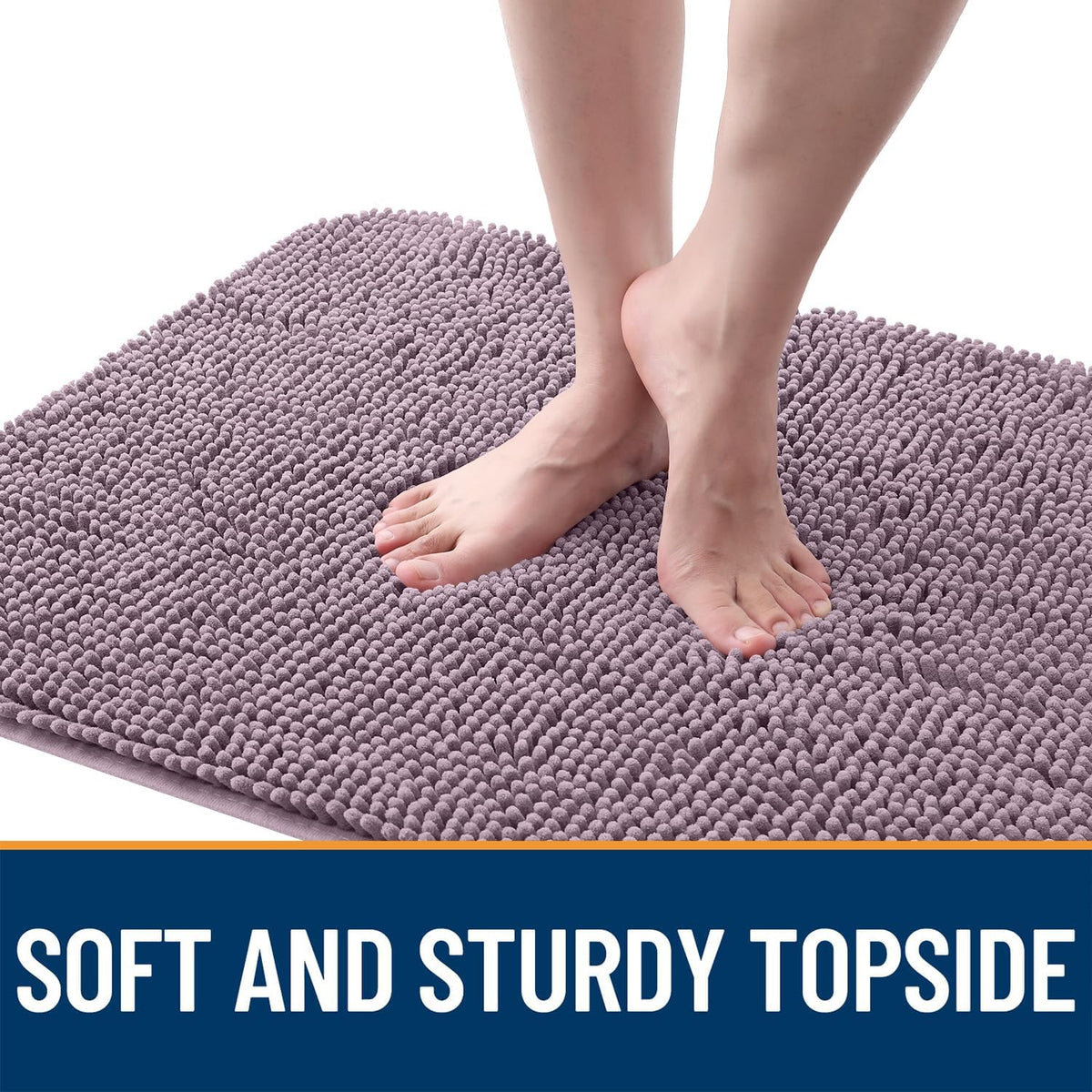 OLANLY Dog Door Mat - Absorbent Non-Slip Washable Chenille Mat for Muddy Paws | 47x24 Deep Plum