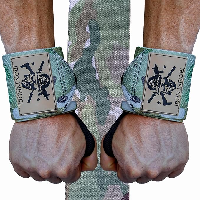 Iron Infidel Wrist Wraps for Weightlifting - 18" and 24" Heavy Duty Support for Working Out, Gym Accessories for Men - Use for Lifting, Crossfit, Fitness, Exercise, Bench Press, Powerlifting