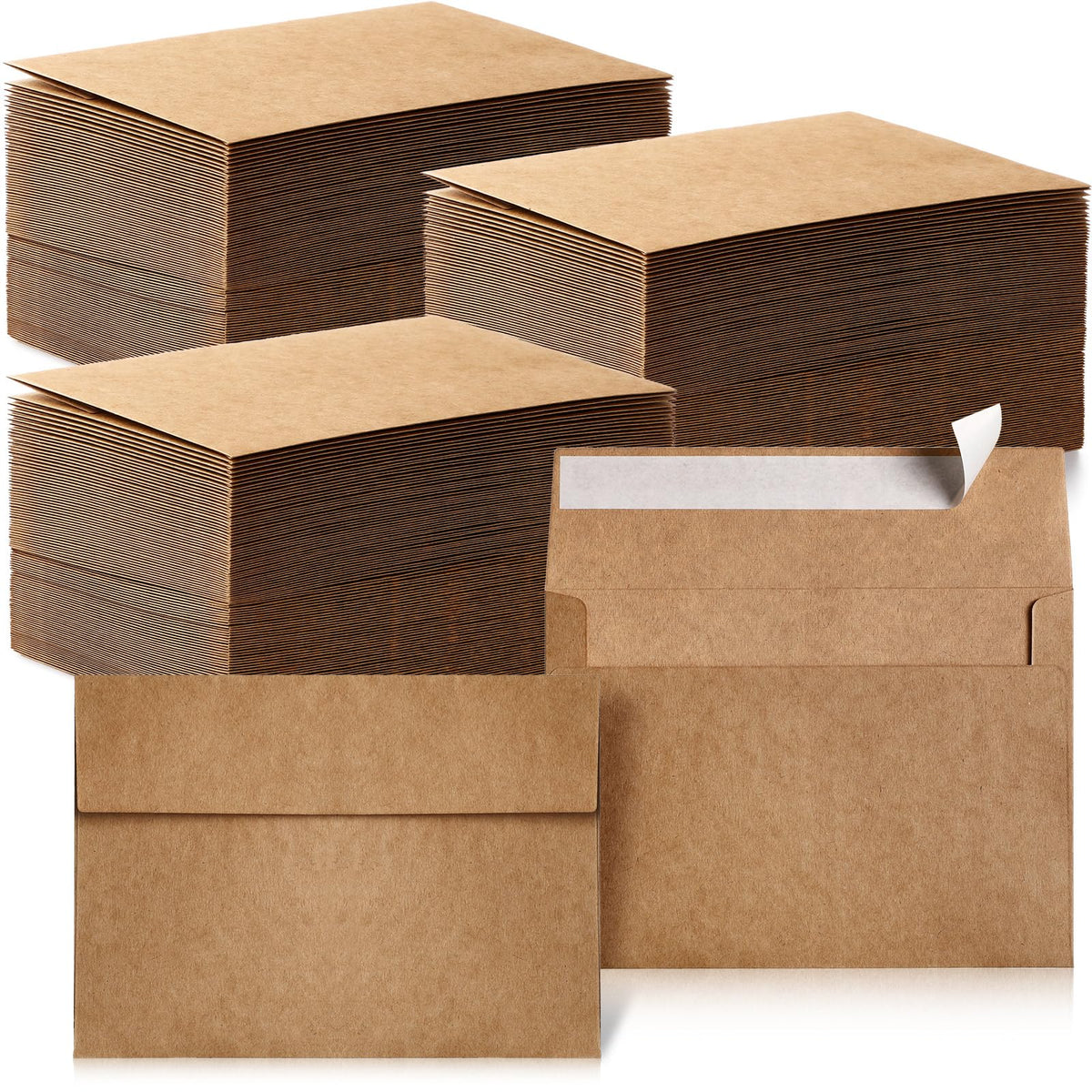Fainne 800 Pack Brown Envelopes Bulk, Kraft Envelopes for Invitation, 120 GSM Gift Card for Office, Gift, Party, Baby Shower, Wedding (A4,4.25 x 6.25")