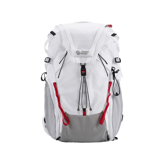 VSGO Pocket Ranger Outdoor Backpack - Expandable, Suitable for Outdoor Activities, with 24 Attachment Points (White, 25-30L)