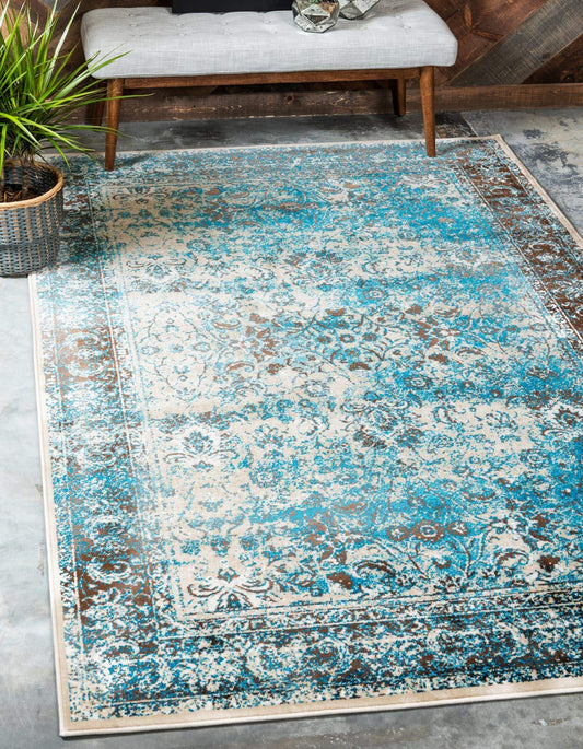 Unique Loom Imperial Collection (10' 0 x 13' 0 Rectangular, Ivory/ Turquoise)