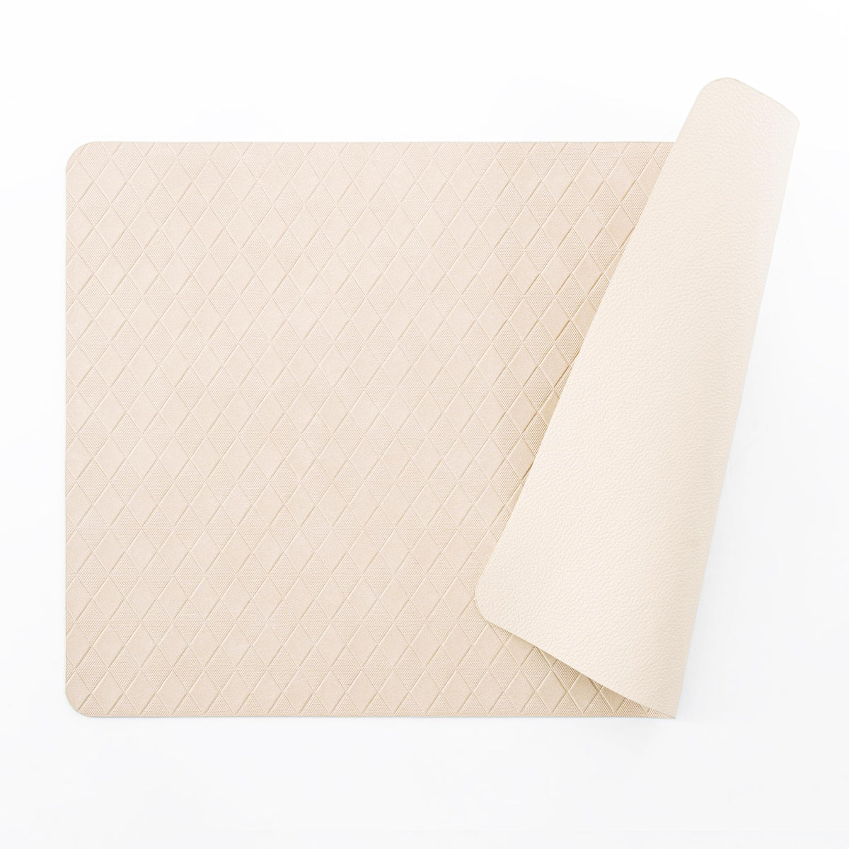 POLYTE Indoor/Outdoor Washable Geometric Vinyl Faux Leather Table Dining Placemats, Set of 4