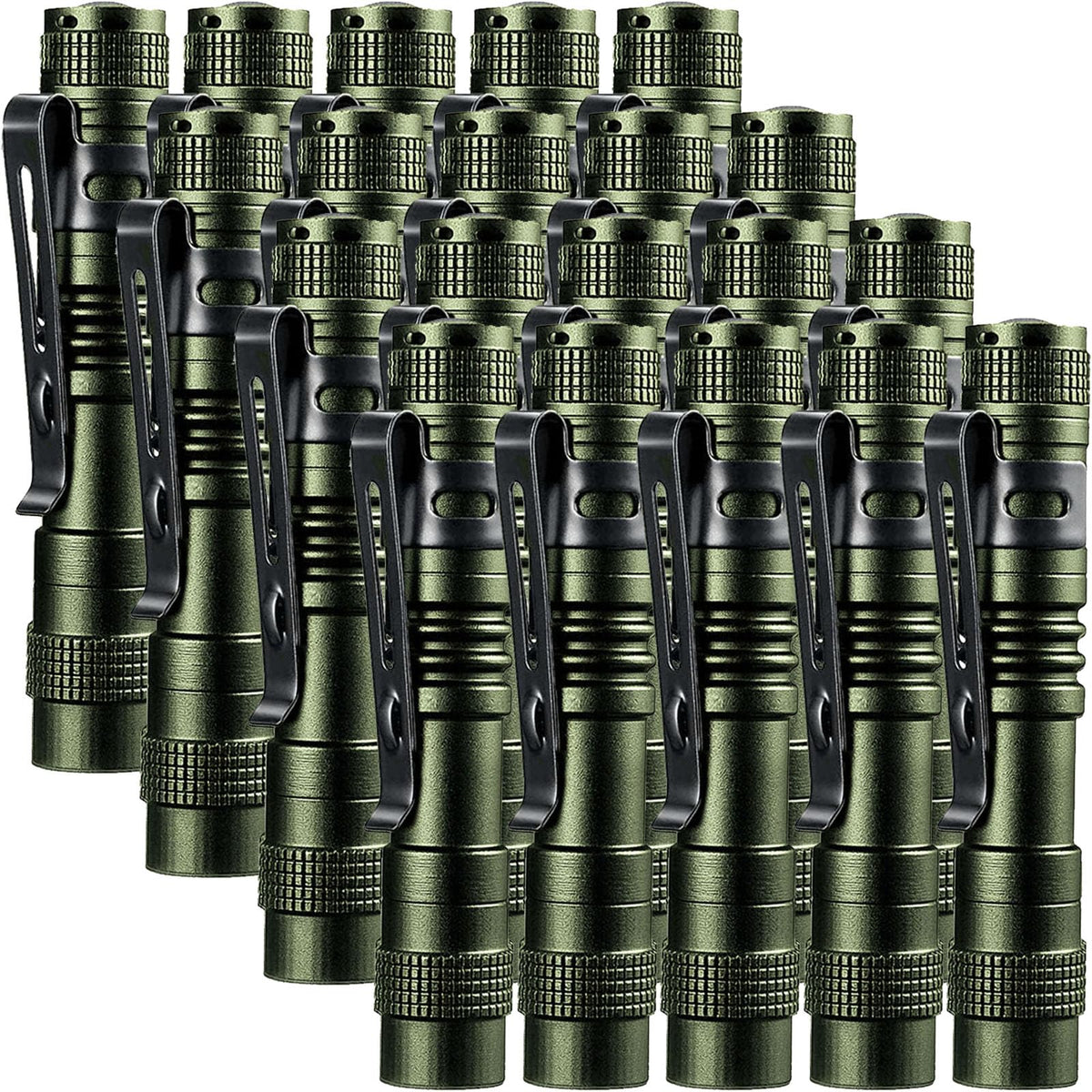 Beieverluck 20 Pack Pen Light Flashlight Mini Small Flashlight with Clip Waterproof LED Pocket Pen Flashlights for Camping, Inspection, Work, and Emergency(Small,Green)