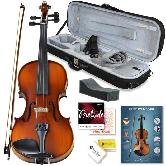 Bunnel Pupil Violin Outfit 1/10 Size Clearance By Kennedy Violins - Carrying Case and Accessories Included - Solid Maple Wood and Ebony Fittings RB300