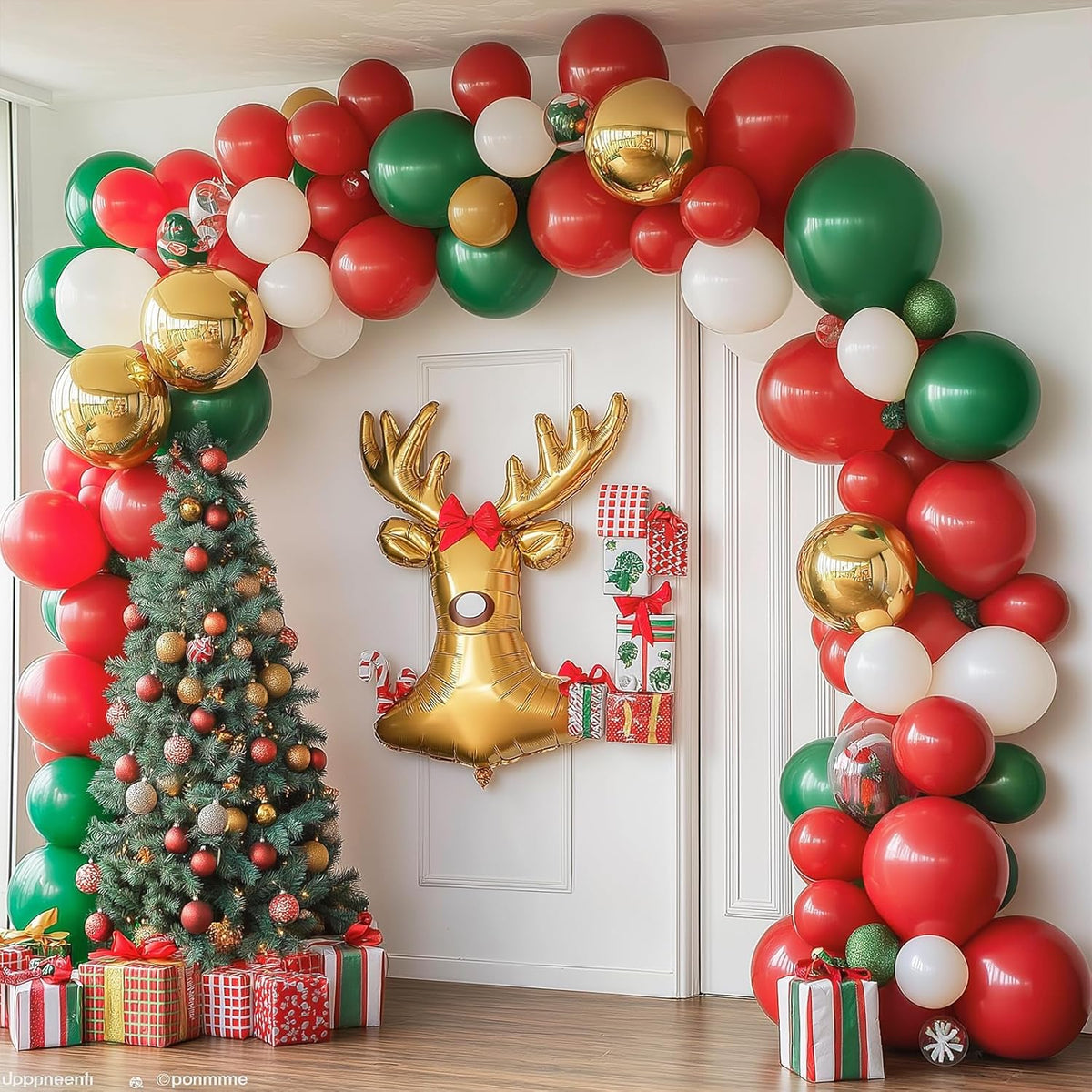 RUBFAC Red Balloons Set - 135 Pieces in Various Sizes for Garland & Arch | Perfect for Christmas & Birthday Decorations