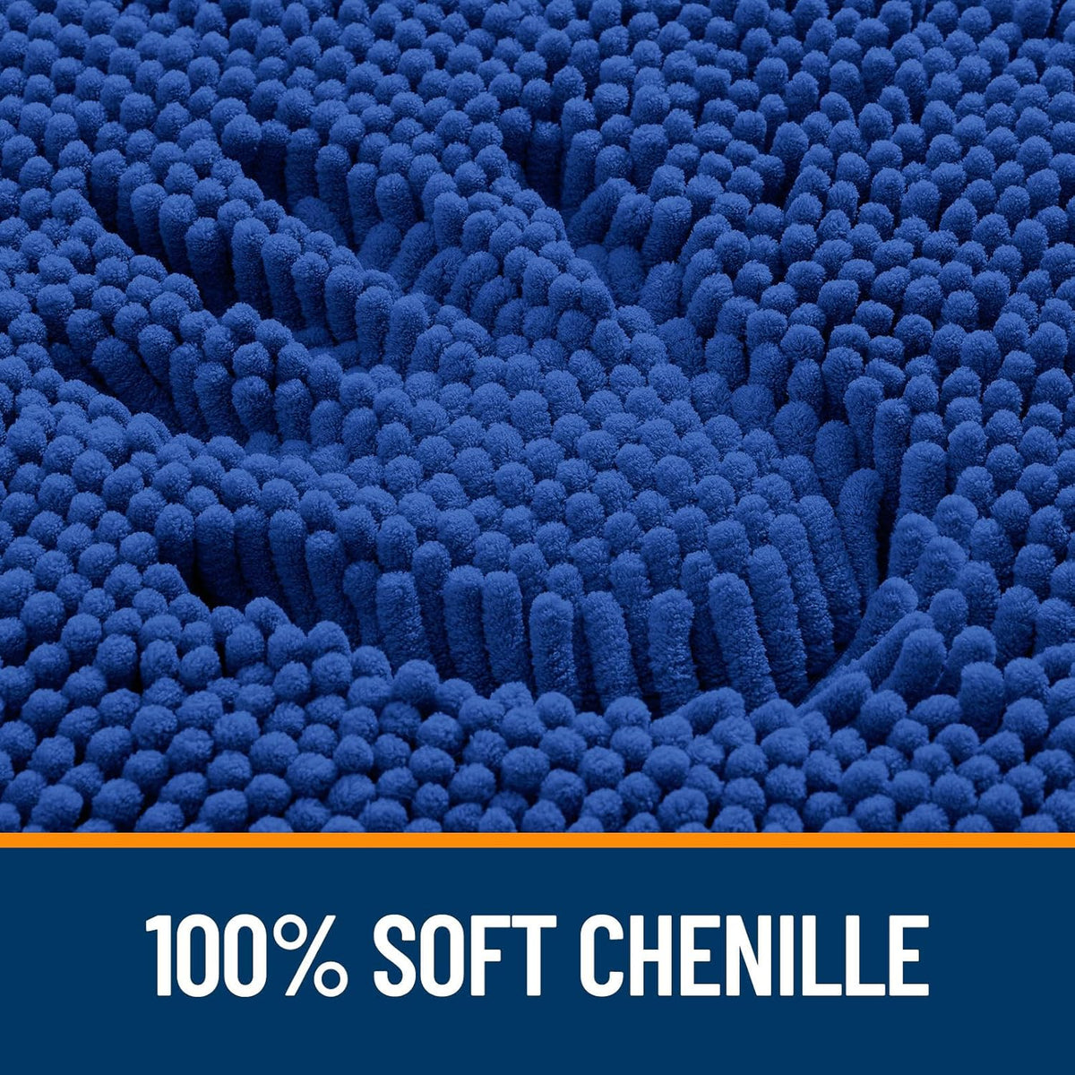 OLANLY Large Bathroom Rugs - Extra Soft Chenille Bath Mats | Quick-Dry, Machine Washable, 47x32, Royal Blue