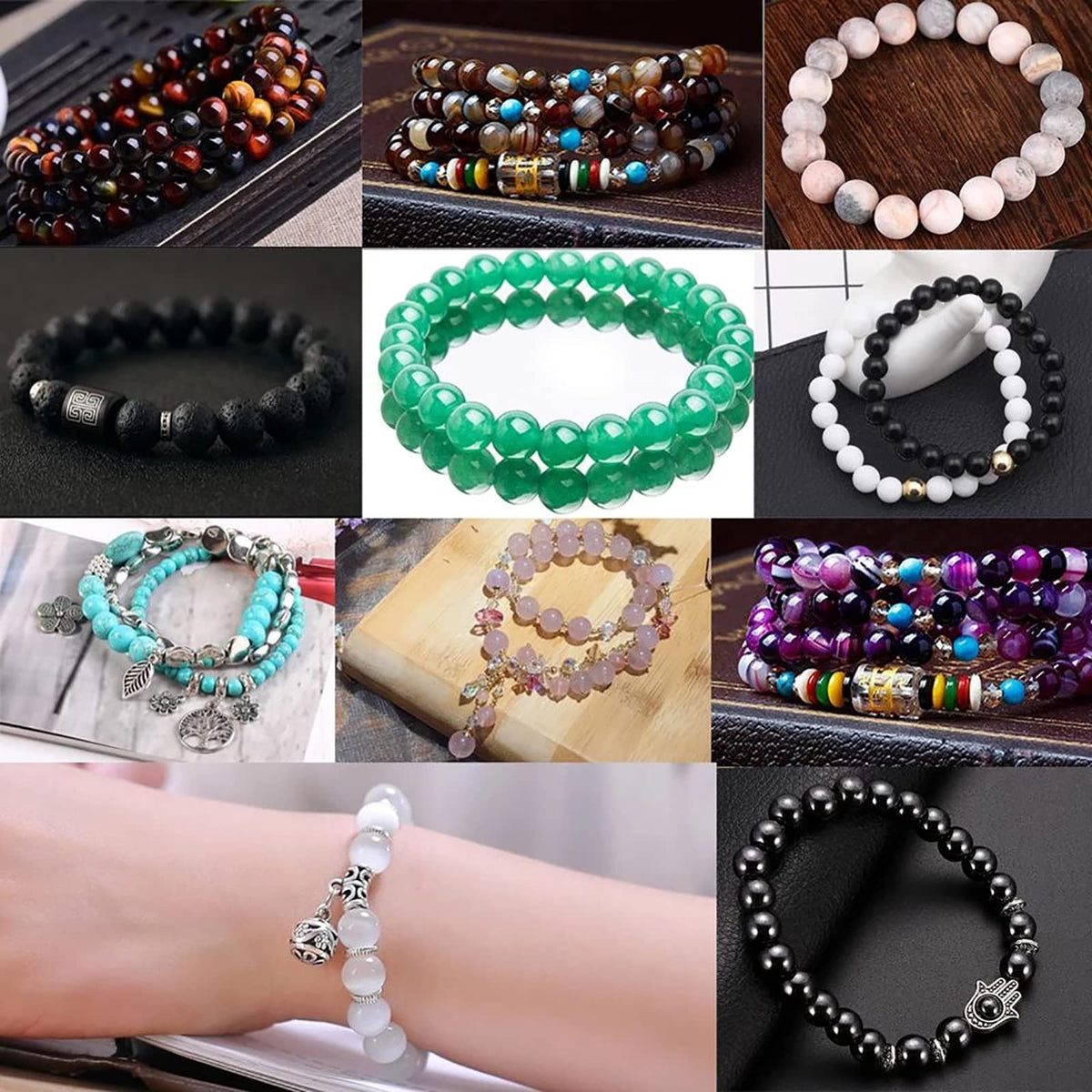 32pcs 12mm Natural Black Rutilated Quartz Crystal Jade Stone Beads for Jewelry Making Energy Healing Power Stone Beads DIY Bracelet Necklace Accessories 15" (12mm, Black Rutilated Quartz Jade)