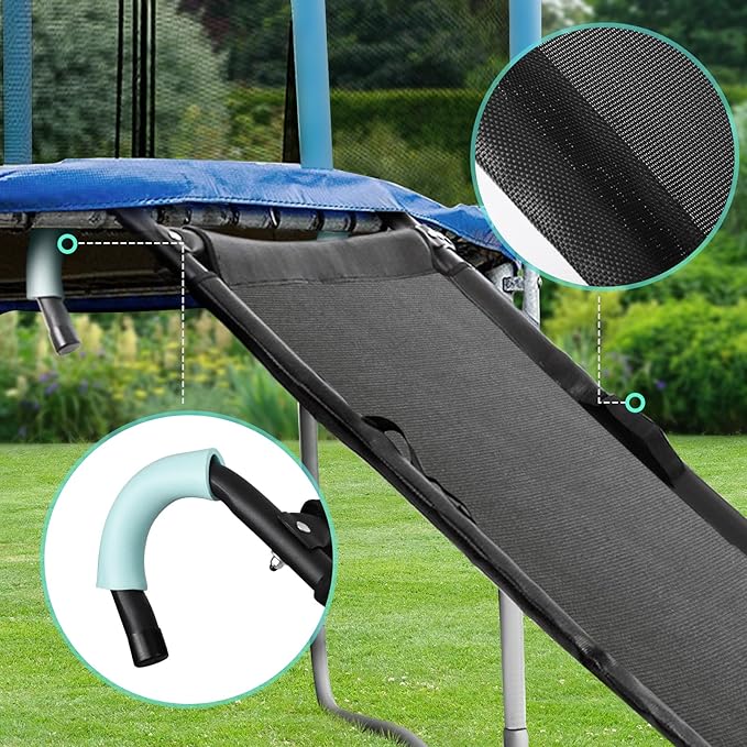 TANOSHII® Universal Trampoline Slide Ladder with Handles, Strong Tear Resistant Fabric, Easy to Install, Fit All Kinds of Trampolines, for Kids Toddlers Climb Up & Slide Down，20"x60"