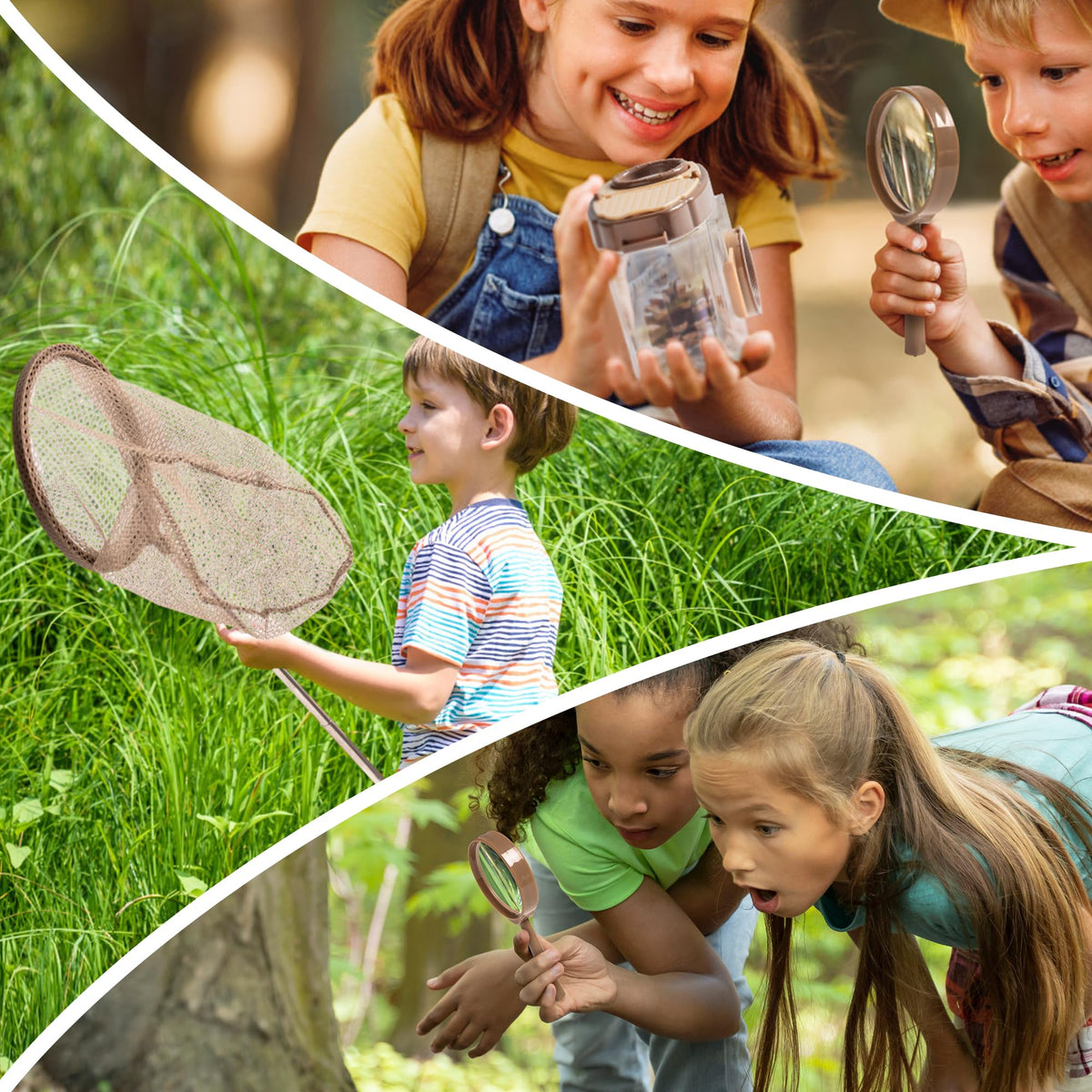 ROBOTIME Kids Explorer Kit, Outdoor Bug Catcher Kit for Kids with Magnifying Glass & Butterfly Net, Fun Bug Catching Kit for Backyard & Camping, Bug Catcher for Boys & Girls 3-12
