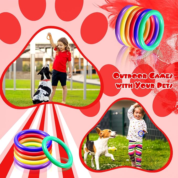 Civaner 72 Pcs Ring Toss Rings Game Plastic Carnival Ring Toss for Speed Agility Practice, Fun Target Toys Carnival Halloween Party Favors Throw Bottle Sports Yard Family Game