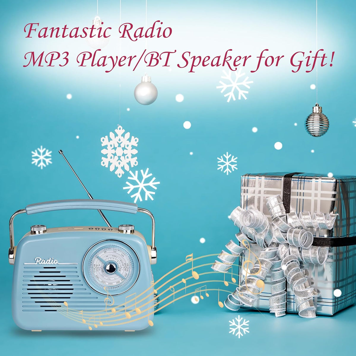 WENPZERAY 4 5W Portable AM FM Shortwave Vintage Radio Multifunctional Bluetooth Speaker Power Options Speaker TWS