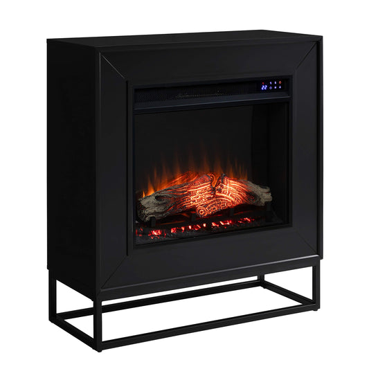 SEI Furniture - Holly & Martin Frescan Contemporary Touch Screen Electric Fireplace - Modern Design, Black Glass and Wood - Ideal for Living Room, Bedroom (FR1063059)