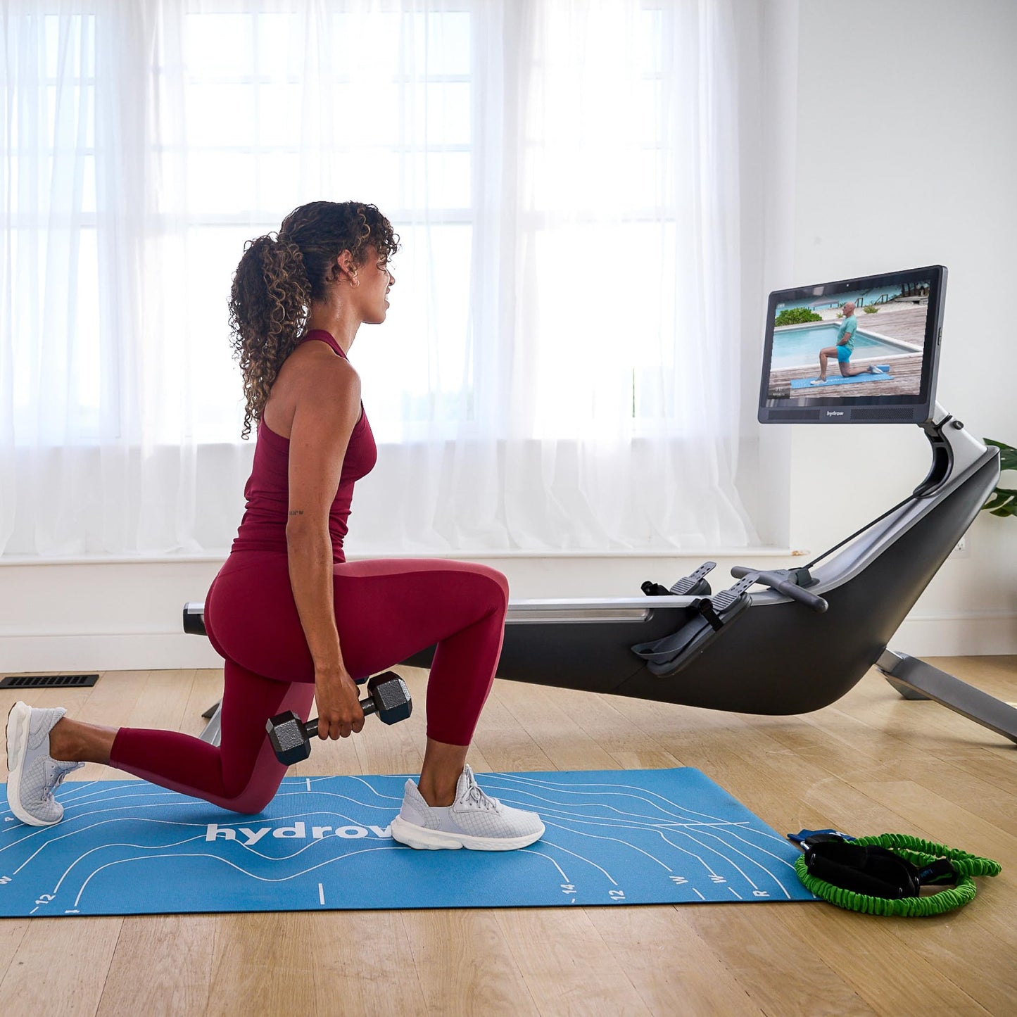 Hydrow Origin Rowing Machine with Immersive 22" HD Rotating Screen - Stows Upright | Live and On-Demand at-Home Workouts, Membership Required